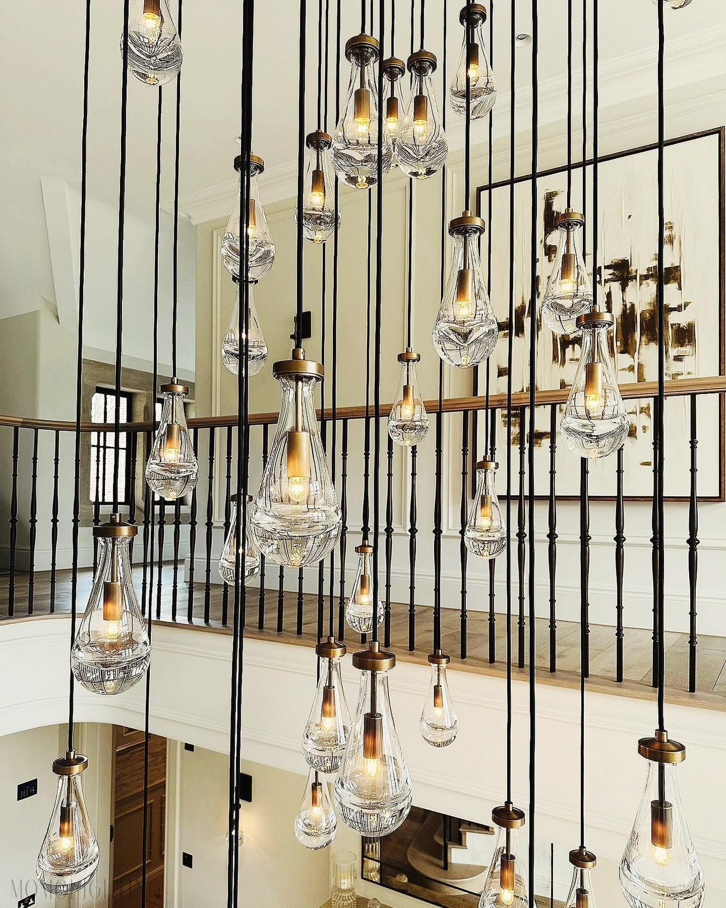 Raindrop Modern Rectangle Chandelier For Dining Room Kitchen Island-Nobipets