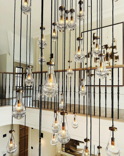 Raindrop Modern Rectangle Chandelier For Dining Room Kitchen Island-Nobipets