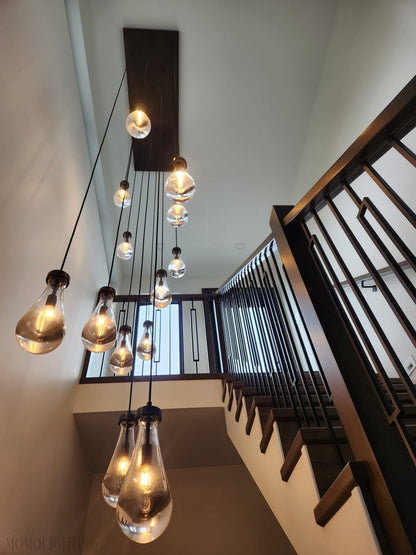 Raindrop Modern Rectangle Chandelier For Dining Room Kitchen Island-Nobipets
