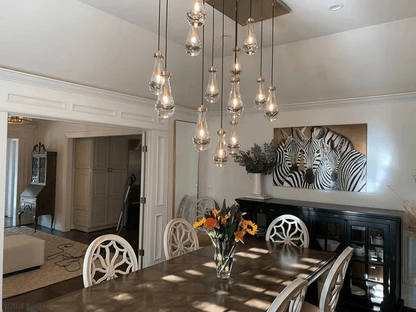 Raindrop Modern Rectangle Chandelier For Dining Room Kitchen Island-Nobipets