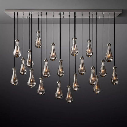 Raindrop Modern Rectangle Chandelier For Dining Room Kitchen Island-Nobipets