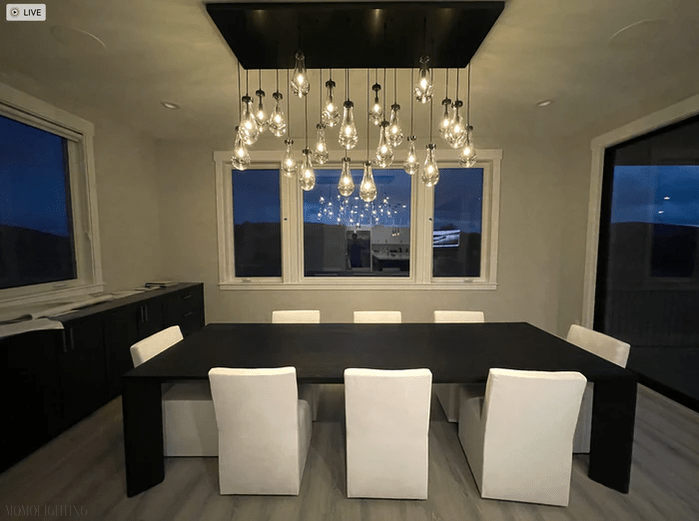 Raindrop Modern Rectangle Chandelier For Dining Room Kitchen Island-Nobipets