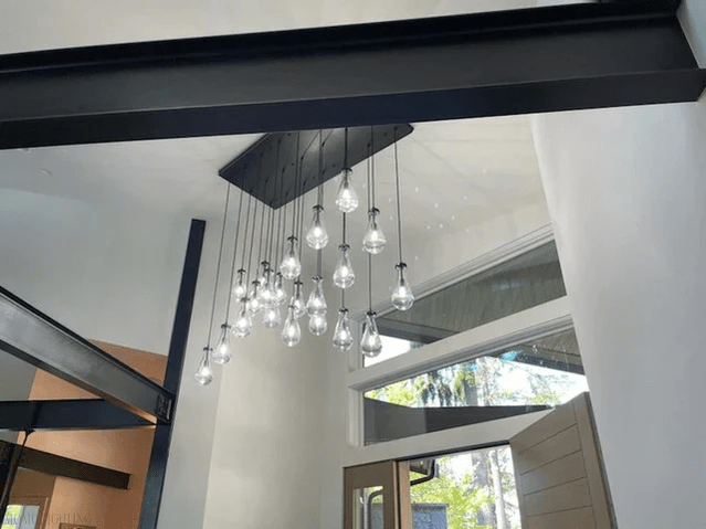 Raindrop Modern Rectangle Chandelier For Dining Room Kitchen Island-Nobipets