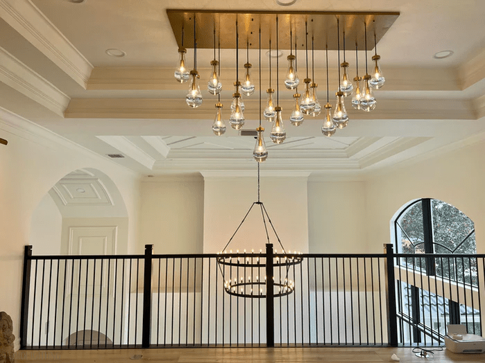 Raindrop Modern Rectangle Chandelier For Dining Room Kitchen Island-Nobipets