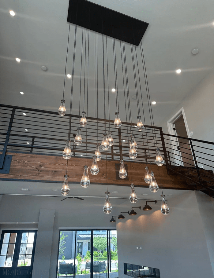 Raindrop Modern Rectangle Chandelier For Dining Room Kitchen Island-Nobipets
