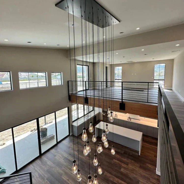 Raindrop Modern Rectangle Chandelier For Dining Room Kitchen Island-Nobipets