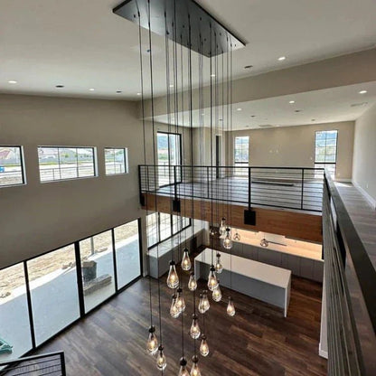 Raindrop Modern Rectangle Chandelier For Dining Room Kitchen Island-Nobipets