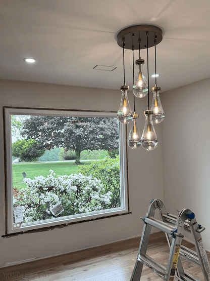 Raindrop Modern Round Chandelier For Living Room Dining Room-Nobipets
