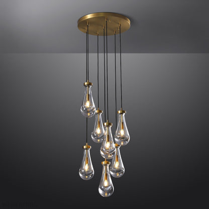 Raindrop Modern Round Chandelier For Living Room Dining Room-Nobipets