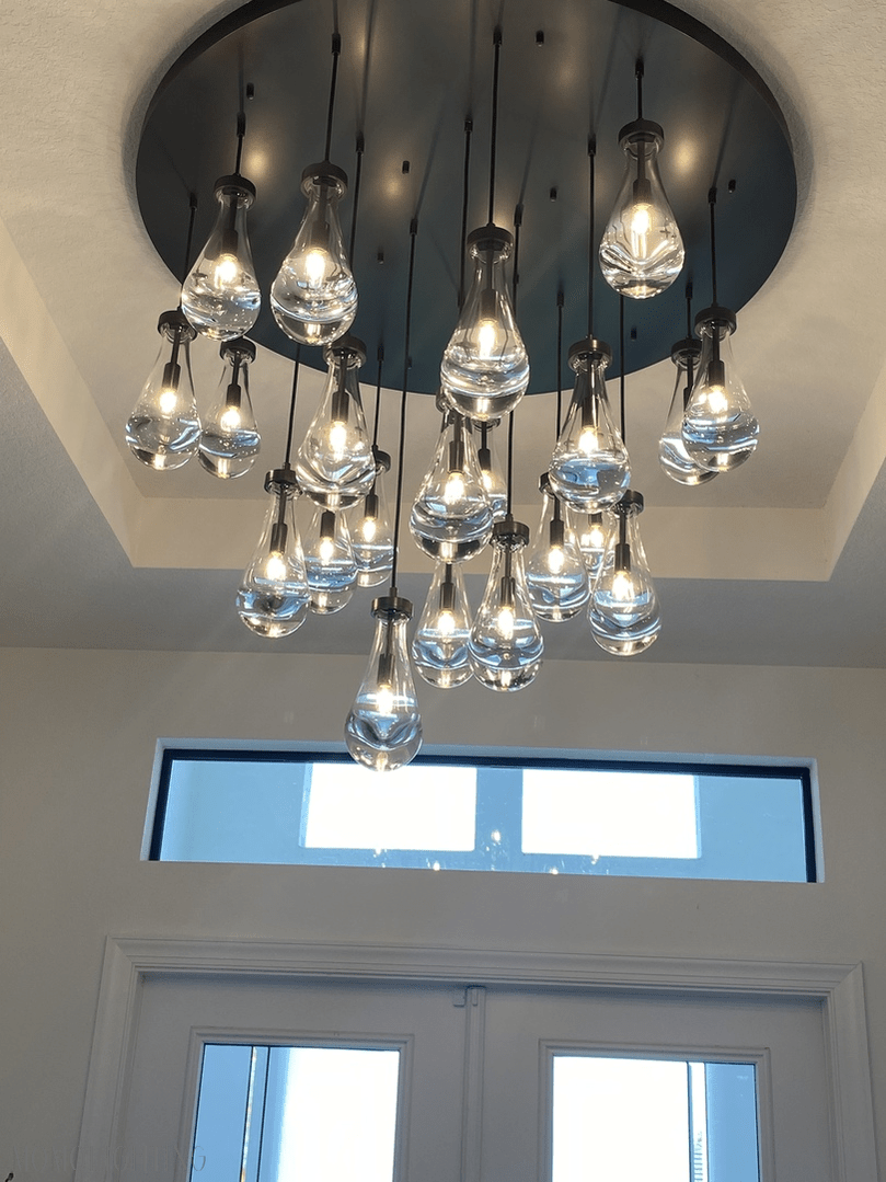 Raindrop Modern Round Chandelier For Living Room Dining Room-Nobipets