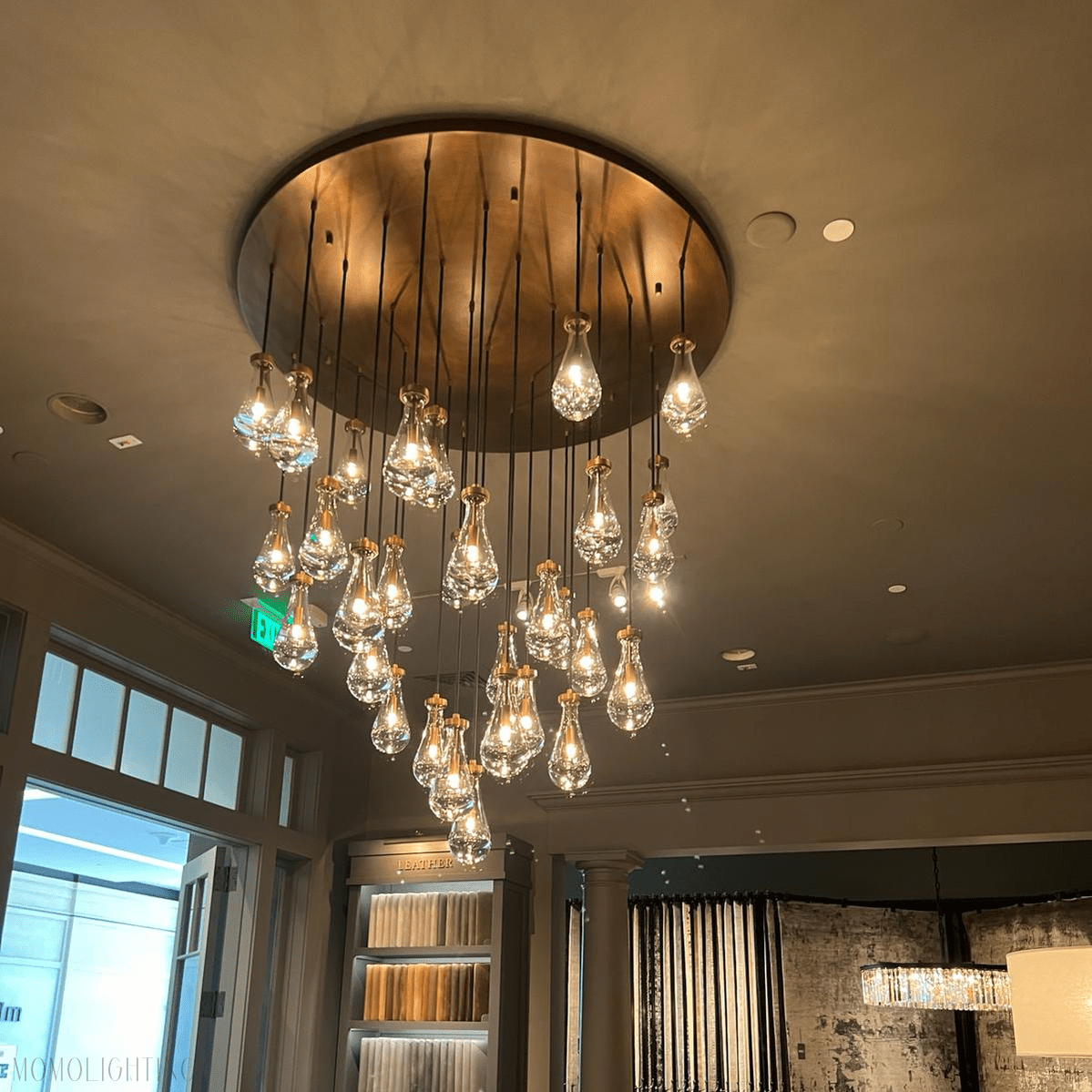 Raindrop Modern Round Chandelier For Living Room Dining Room-Nobipets