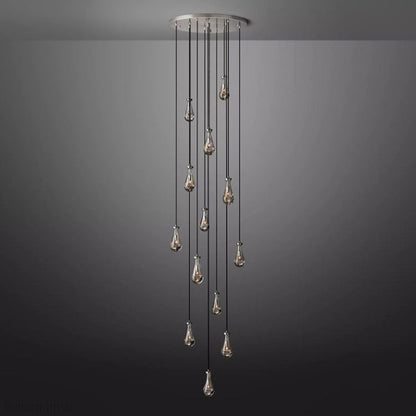 Raindrop Modern Round Chandelier For Living Room Dining Room-Nobipets