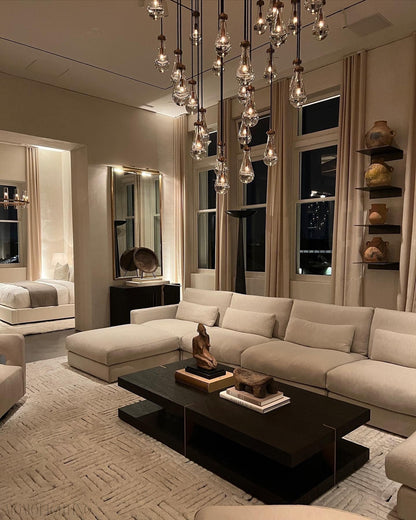 Raindrop Modern Round Chandelier For Living Room Dining Room-Nobipets