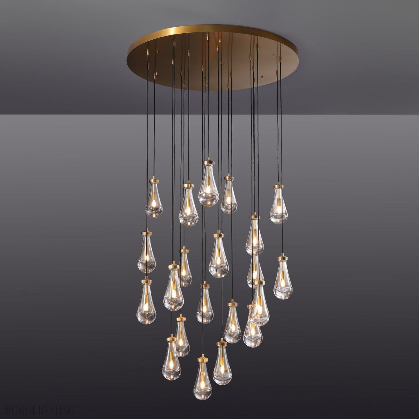 Raindrop Modern Round Chandelier For Living Room Dining Room-Nobipets