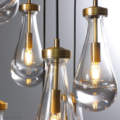 Raindrop Modern Round Chandelier For Living Room Dining Room-Nobipets