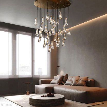 Raindrop Modern Round Chandelier For Living Room Dining Room-Nobipets