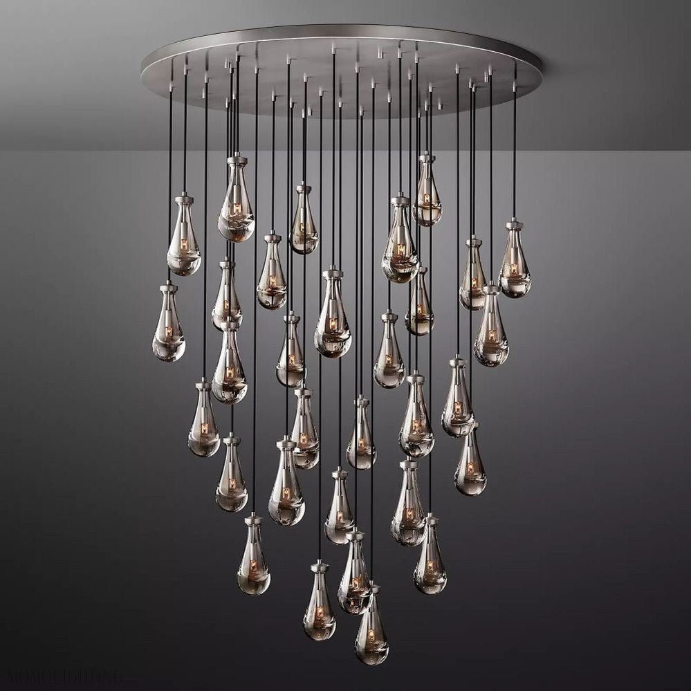 Raindrop Modern Round Chandelier For Living Room Dining Room-Nobipets