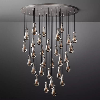 Raindrop Modern Round Chandelier For Living Room Dining Room-Nobipets