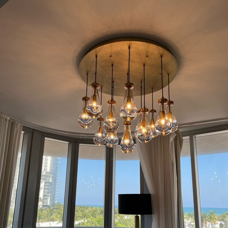 Raindrop Modern Round Chandelier For Living Room Dining Room-Nobipets