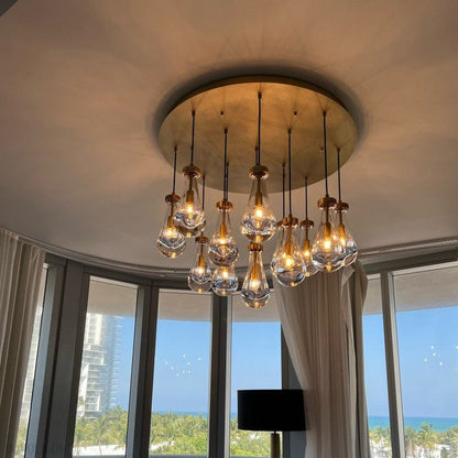 Raindrop Modern Round Chandelier For Living Room Dining Room-Nobipets