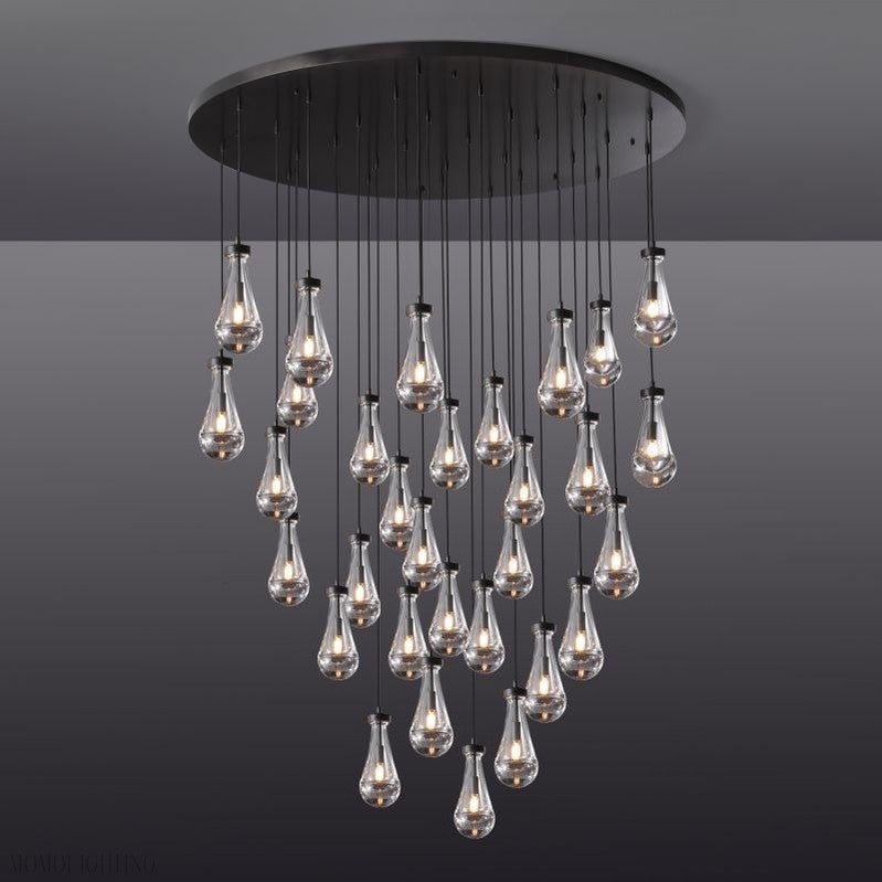 Raindrop Modern Round Chandelier For Living Room Dining Room-Nobipets