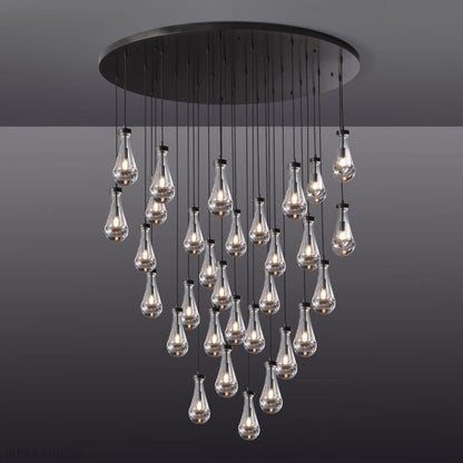 Raindrop Modern Round Chandelier For Living Room Dining Room-Nobipets