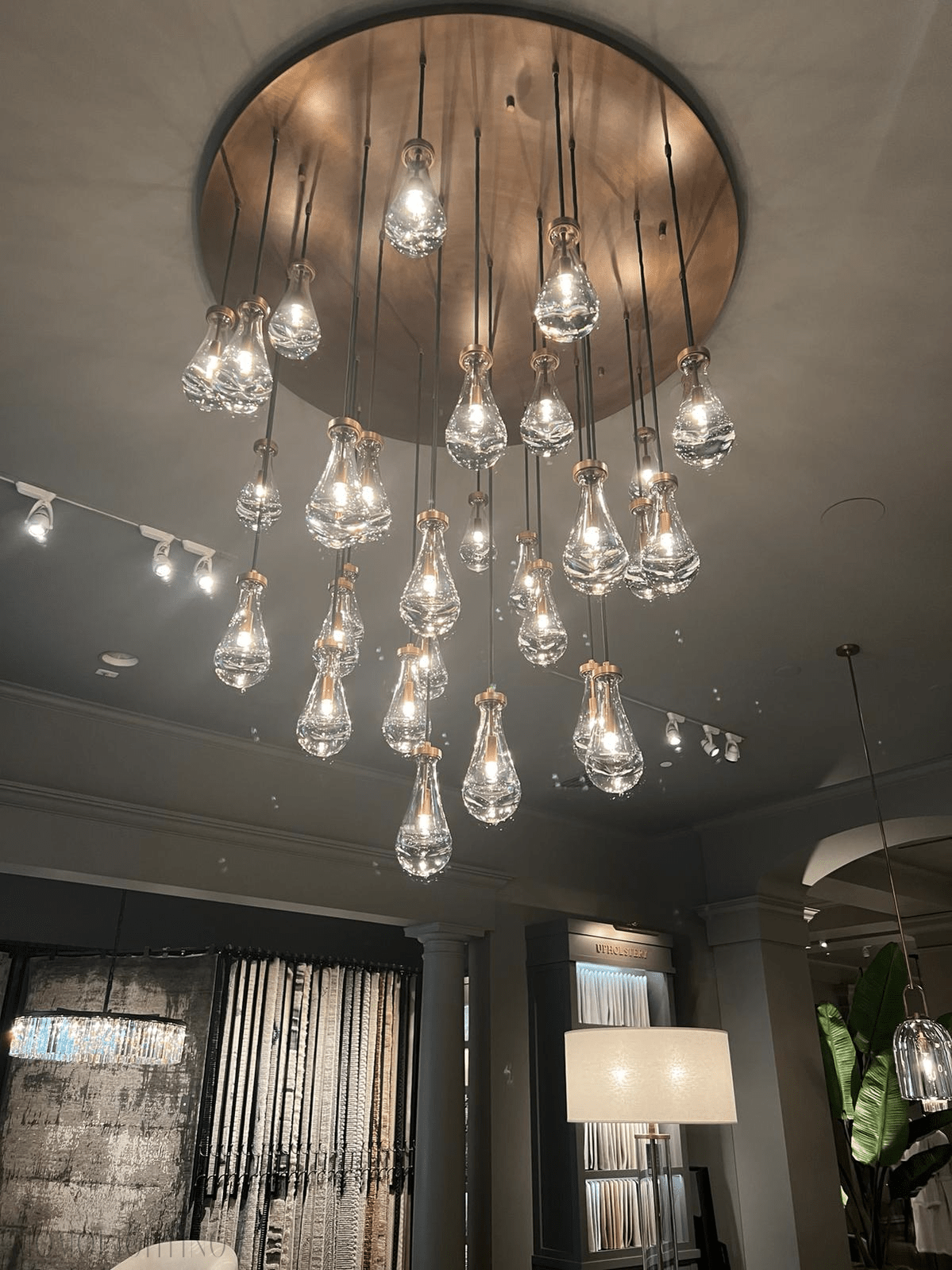 Raindrop Modern Round Chandelier For Living Room Dining Room-Nobipets