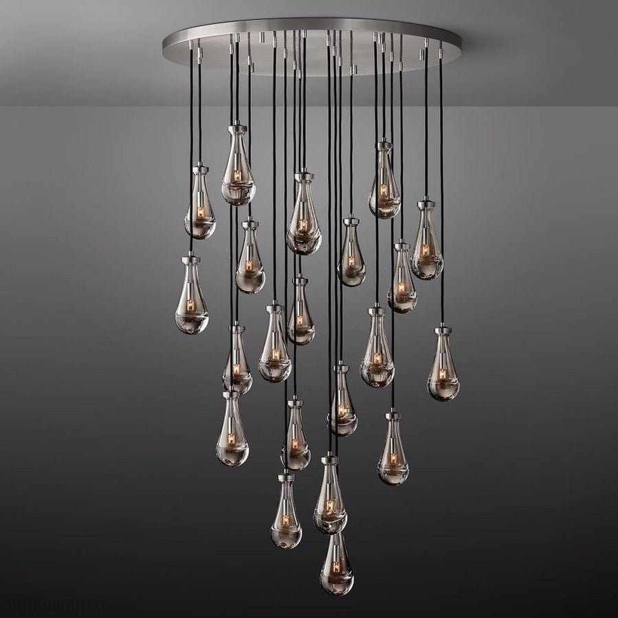 Raindrop Modern Round Chandelier For Living Room Dining Room-Nobipets