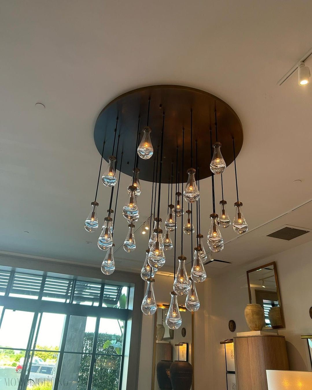 Raindrop Modern Round Chandelier For Living Room Dining Room-Nobipets
