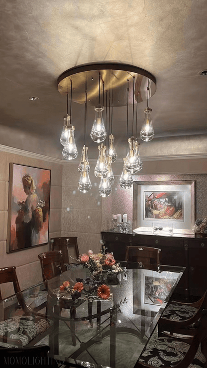 Raindrop Modern Round Chandelier For Living Room Dining Room-Nobipets