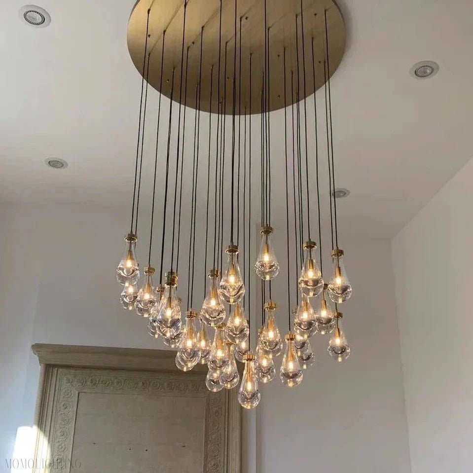 Raindrop Modern Round Chandelier For Living Room Dining Room-Nobipets