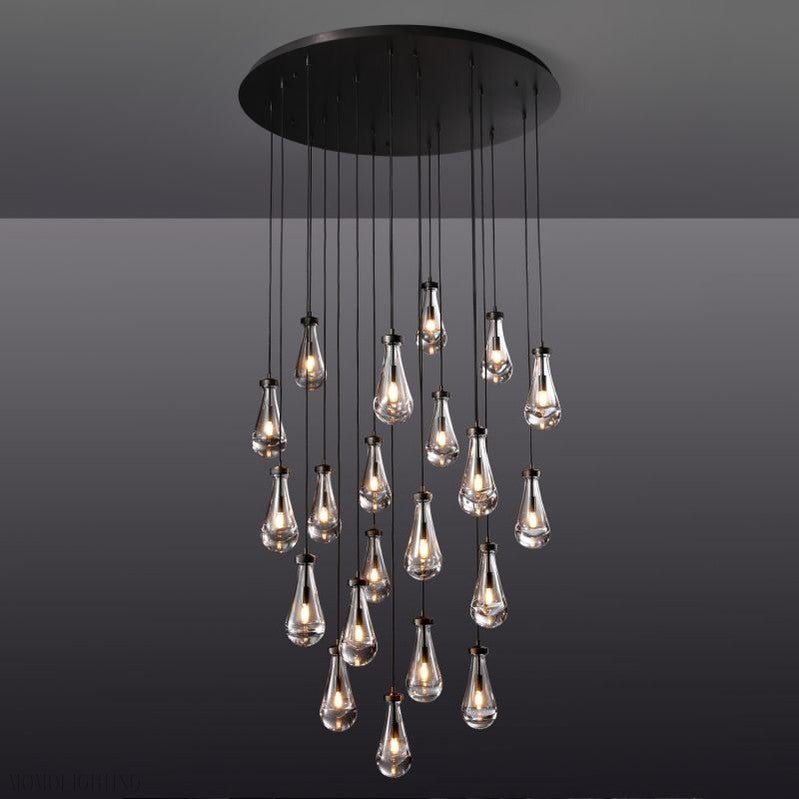 Raindrop Modern Round Chandelier For Living Room Dining Room-Nobipets