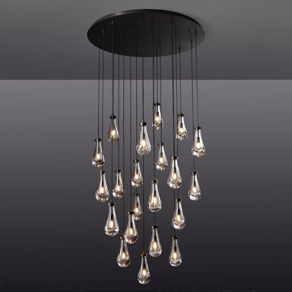 Raindrop Modern Round Chandelier For Living Room Dining Room-Nobipets