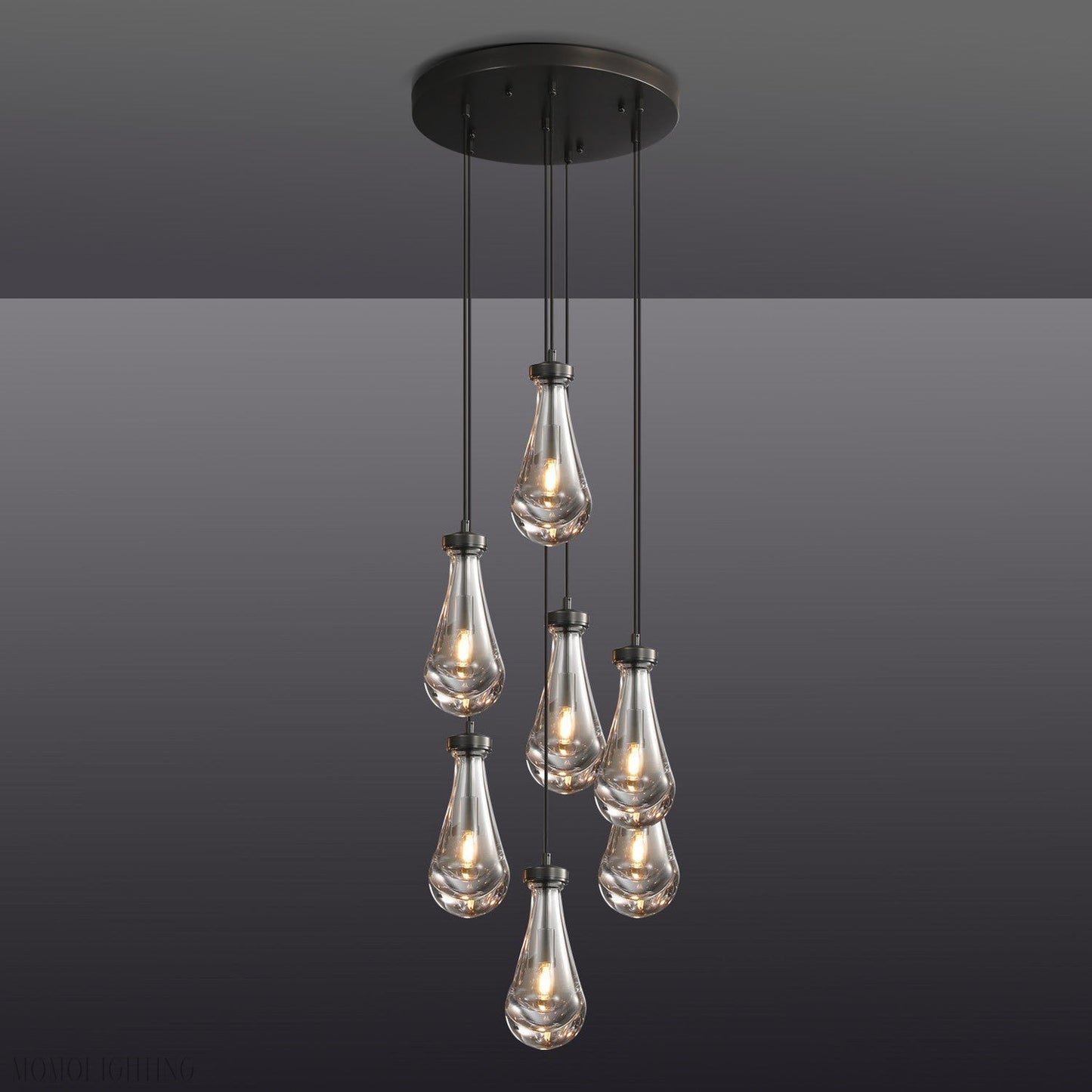 Raindrop Modern Round Chandelier For Living Room Dining Room-Nobipets