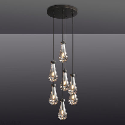 Raindrop Modern Round Chandelier For Living Room Dining Room-Nobipets