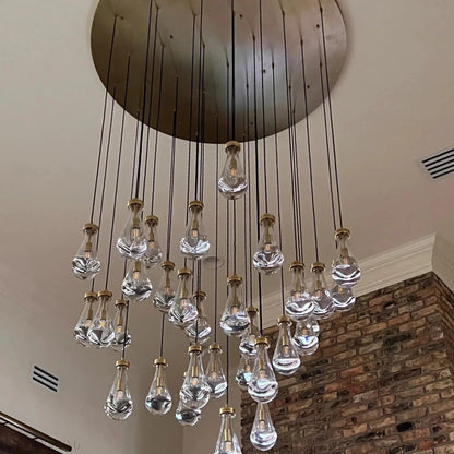 Raindrop Modern Round Chandelier For Living Room Dining Room-Nobipets