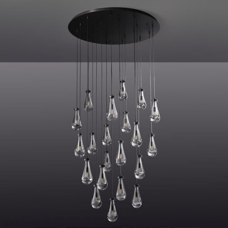 Raindrop Modern Round Chandelier For Living Room Dining Room-Nobipets