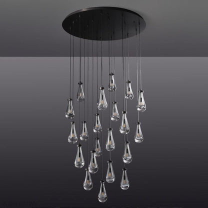 Raindrop Modern Round Chandelier For Living Room Dining Room-Nobipets