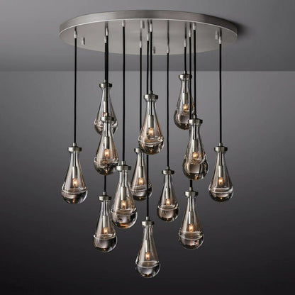 Raindrop Modern Round Chandelier For Living Room Dining Room-Nobipets