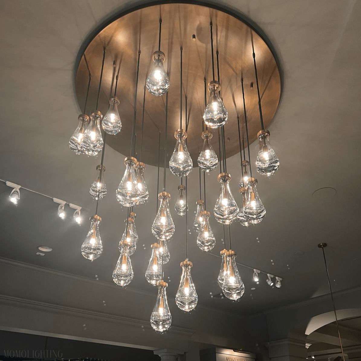 Raindrop Modern Round Chandelier For Living Room Dining Room-Nobipets