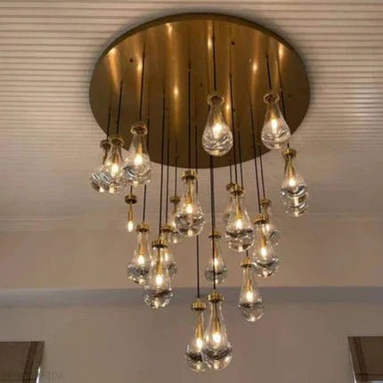 Raindrop Modern Round Chandelier For Living Room Dining Room-Nobipets