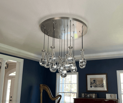 Raindrop Modern Round Chandelier For Living Room Dining Room-Nobipets