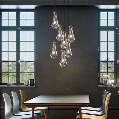 Raindrop Modern Round Chandelier For Living Room Dining Room-Nobipets