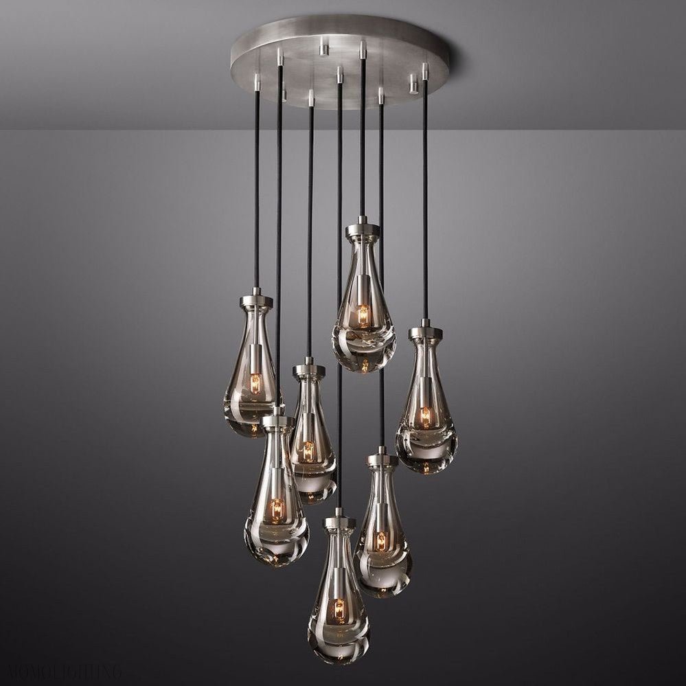 Raindrop Modern Round Chandelier For Living Room Dining Room-Nobipets