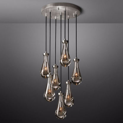 Raindrop Modern Round Chandelier For Living Room Dining Room-Nobipets