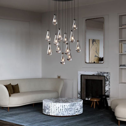 Raindrop Modern Round Chandelier For Living Room Dining Room-Nobipets