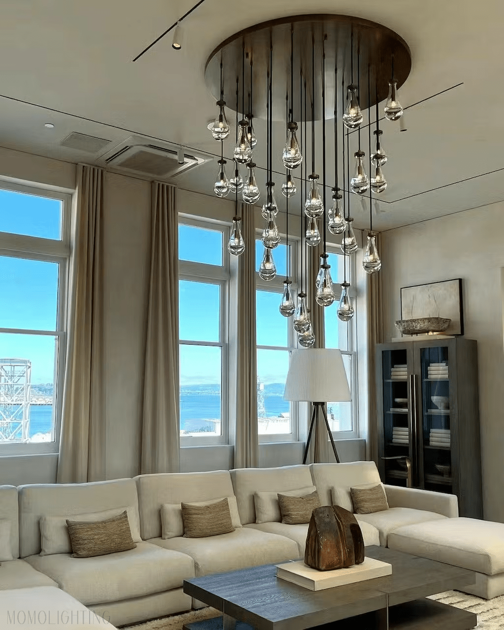 Raindrop Modern Round Chandelier For Living Room Dining Room-Nobipets