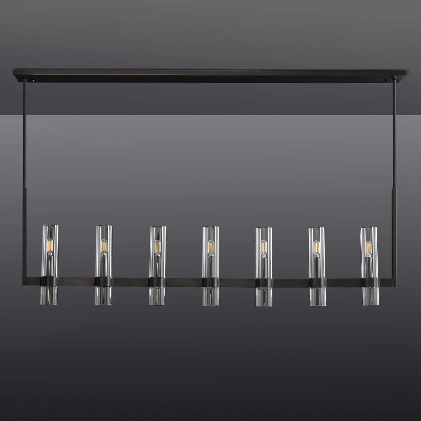 Ravelle Glass Linear Chandelier 59"-Nobipets