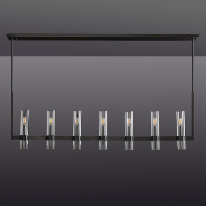 Ravelle Glass Linear Chandelier 59"-Nobipets