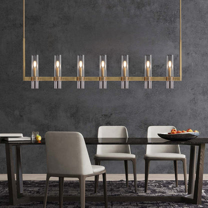 Ravelle Glass Linear Chandelier 59"-Nobipets